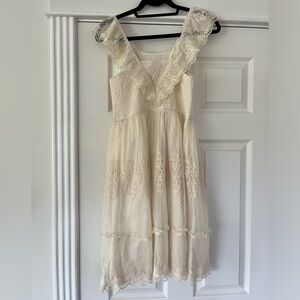 Zara girls lace midi dress smocked bodice size teen 13-14 NWT